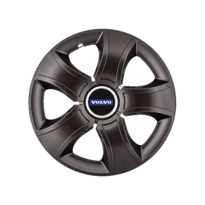 Set 4 Capace Roti 15 inchi (R15) Bis Negru, Compatibile Cu Volvo