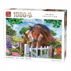 Puzzle 1000 piese Horses at the gate foto