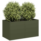 VidaXL Jardinieră verde măsline 80x40x40 cm oțel laminat la rece