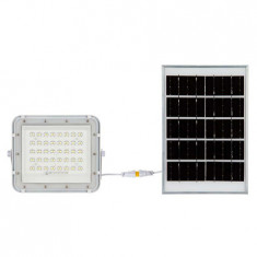 Proiector LED cu incarcare solara V-tac, 6W, 400lm, lumina rece, 6400K, telecomanda, alb
