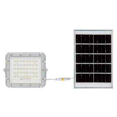 Proiector LED cu incarcare solara V-tac, 6W, 400lm, lumina rece, 6400K, telecomandaalb foto