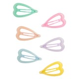 Set Clame Metalice Inimi Pastel cu Glitter pentru Copii, CMCLASS