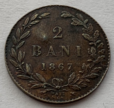 2 Bani 1867 Watt &amp;amp; Co, Bronz, Romania, XF foto