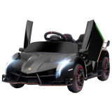 HOMCOM Mașină Electrică pentru Copii, Lamborghini Veneno, Mașinuță cu Telecomandă și Roți cu Suspensie, V&acirc;rsta 3-6 ani, 111x61x45 cm, Neagră