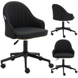 Taburet cosmetic pentru frizerie scaun hoker saună mobil negru