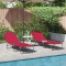 vidaXL Șezlong pliabil 2-persoană 2 pcs Roșu 56 x 189 x 87cm țesătură 42003148