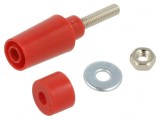Soclu Banană 4mm 32A 1kV Roșu Nichelat Izolat