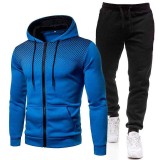 Trening de barbati MBrands cu fermoar cu gluga culoare albastru XL