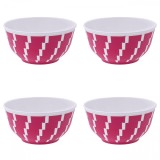 Set boluri, 4 piese, 350 ml, Plastic, Fucsia