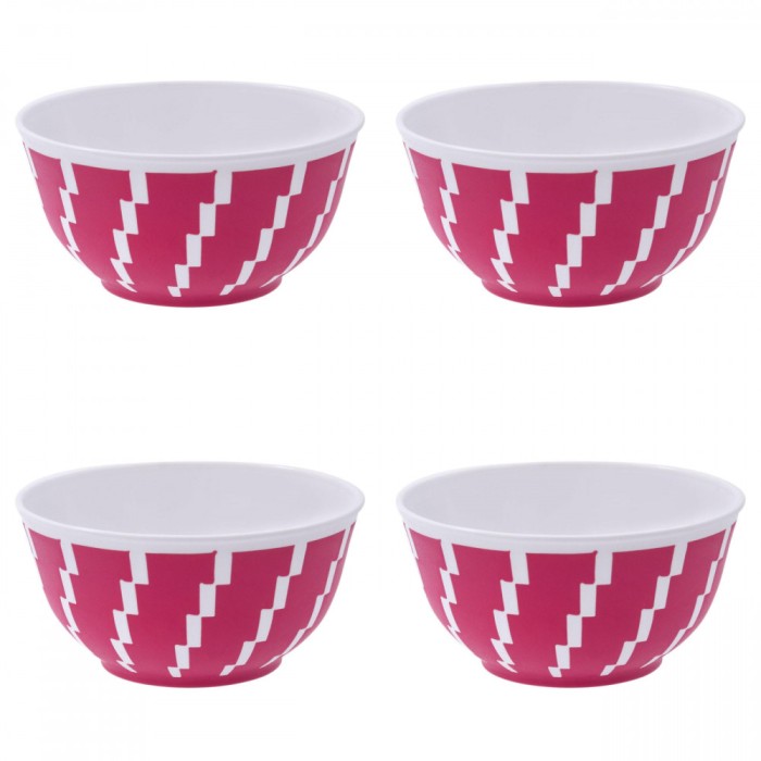 Set boluri, 4 piese, 350 ml, Plastic, Fucsia