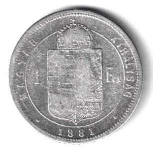 UNGARIA 1 FORINT 1881 ARGINT STARE FOARTE BUNA foto