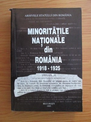 Minoritatile Nationale din Romania 1918-1925 foto