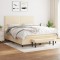 vidaXL Pat box spring cu saltea, crem, 160x200 cm, material textil 3136690