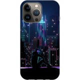 Husa compatibila cu Apple iPhone 14 Plus model Neon City, Silicon, TPU, Viceversa, Transparent, Carcasa