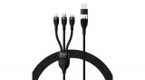 Baseus Flash Series II Cablu USB tip C / USB tip A - USB tip C / Lightning / micro USB 100 W 1,2 m negru (CASS030101)