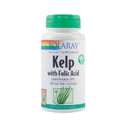Kelp with Folic Acid 550mg, 100cps, Solaray Kelp with Folic Acid 550mg, 100cps, Solaray