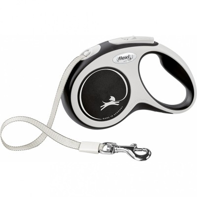 Flexi New Comfort, S Tape, lesa retractabila, 5m, negru foto