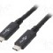 Cablu din ambele par&amp;#355;i, USB C mufa, USB 3.2, lungime 0.5m, negru, Goobay - 49252