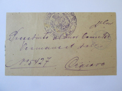 Rara! Scrisoare cu stampile subprefect.Pl.Balti Jud.Doljiu/Craiova/Pl.Balta 1890 foto