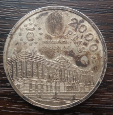 (A786) MONEDA DIN ARGINT SPANIA - 2000 PESETAS 1995, PRESIDENTIA CONSILIULUI U.E foto