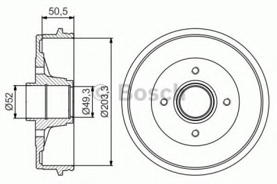 Tambur frana RENAULT CLIO II (BB0/1/2, CB0/1/2) (1998 - 2005) BOSCH 0 986 477 210 foto