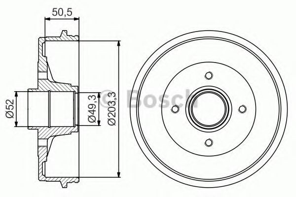 Tambur frana RENAULT TWINGO I (C06) (1993 - 2012) BOSCH 0 986 477 210