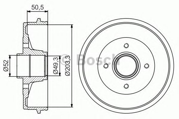 Tambur frana DACIA LOGAN (LS) (2004 - 2016) BOSCH 0 986 477 210