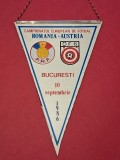 Fanion meci fotbal ROMANIA - AUSTRIA (Preliminarii Campionatul European 10.09.1986)