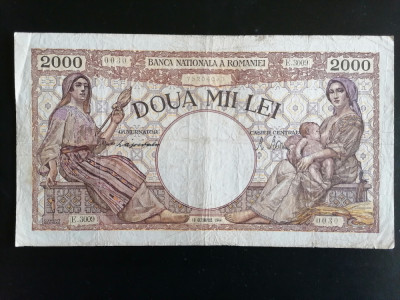 BANCNOTA- 2000 LEI 1944 - 10 octombrie 1944-ROM&amp;Acirc;NIA. foto