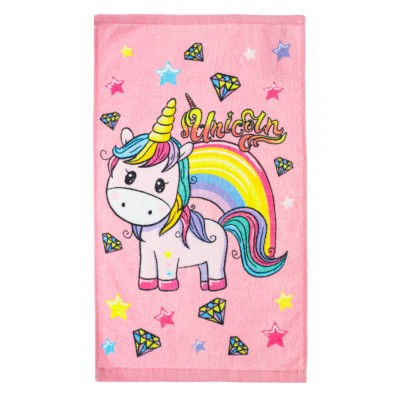 Prosop Față Unicorn, Bumbac, Roz, 30x50cm foto