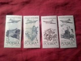 Serie mica Polonia 1957 - Aviatie , Vederi orase , 4 valori