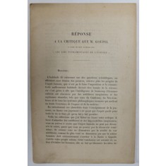 REPONSE A LA CRTIQUE QUE M. GOUPIL A FAITE DE MON OUVRAGE ...par PRINCE GRIGORI STOURDZA , IASI , 1892