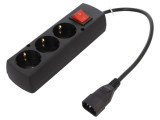 Cablu de Alimentare 3x1mm2 CEE 7/3 la IEC C14 0,3m 3 Prize