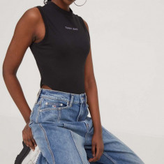 Tommy Jeans body femei, culoarea negru DW0DW17392