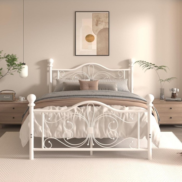 Pat Timeless Metalic 160x200 cm Nuanta Alb Somiera Inclusa MB22