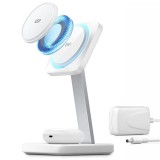 Statie de Incarcare iPhone MagSafe, AirPods - ESR CryoBoost HaloLock - Arctic White