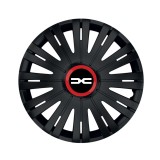 Cumpara ieftin Set 4 Capace Roti pentru Dacia Nou, model Active Black Cu Inel Rosu, R14, DACIA