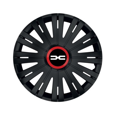 Set 4 Capace Roti pentru Dacia Nou, model Active Black Cu Inel Rosu, R14, DACIA foto