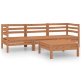 Set mobilier de gradina, 4 piese, maro miere, lemn masiv de pin