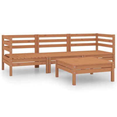 Set mobilier de gradina, 4 piese, maro miere, lemn masiv de pin foto