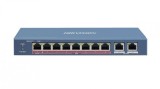 Switch 8 porturi PoE 10/100 Mbps + 2 porturi Gigabit Hikvision - DS-3E1310HP-EI SafetyGuard Surveillance