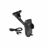 Suport telefon mobil cu ventuza cap rotativ incarcare Wireless Qi inductiva Garage AutoRide