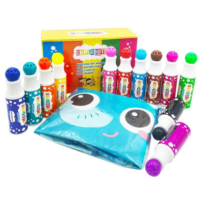 Set 12 carioci Dot Markers, lavabile, uscare rapida, 40 ml, culori diverse foto