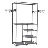 Cumpara ieftin Cuier haine, negru, 87 x 44 x 158 cm, otel si material netesut