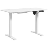 Vinsetto Birou Stație &Icirc;naltă-Scăzută, reglabil &icirc;n &icirc;nălțime, 120x60x72-116cm, Alb | Aosom Romania