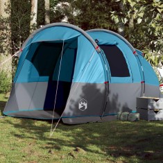 vidaXL Cort de camping tunel pentru 4 persoane, albastru, impermeabil