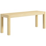 HOMCOM Bancă din lemn, Masivă 3 locuri, 120 cm x 33 cm x 45 cm, Natural | Aosom Romania