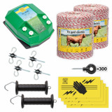 Pachet de bază gard electric 2000 m, 4,5&nbsp;Joule, pentru animale domestice