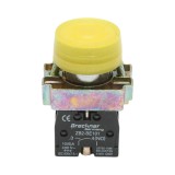 Buton comanda galben cu capac protectie IP65, 1NO, 400V/10A, LAY5 Breckner Germany