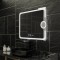 Oglinda LED Rectangulara, 80x60cm, Eclat MotionGlow Marcello, Sistem Dezaburire, Ceas &amp; Termometru, Lupa Cosmetica, Dimabila ModernLight Concept